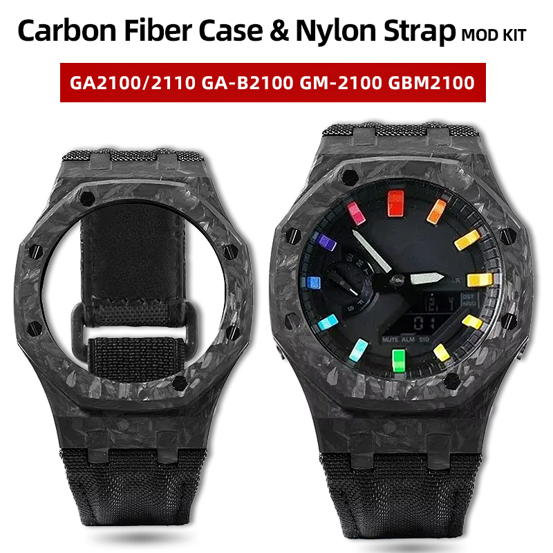 Casio Watch G-Shock Ga-2100 - GA2100 GM2100 Mod Kit Koolstofvezel Case