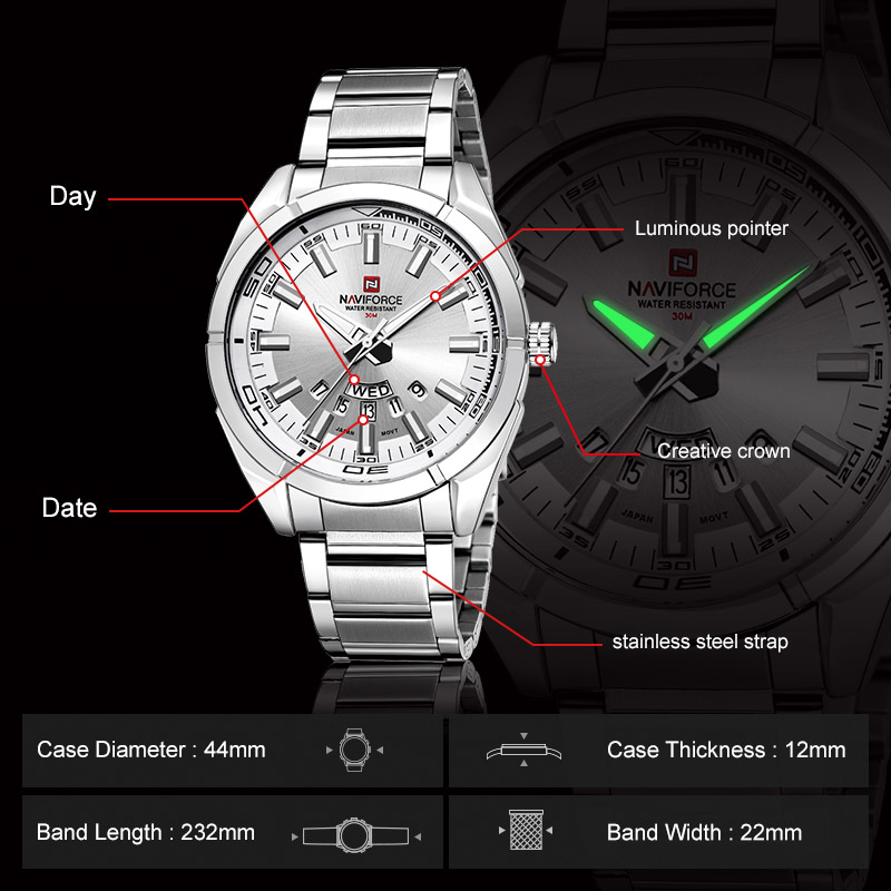 NAVIFORCE Merk Mannen Horloges - Luxury Watch Maker recensie en prijs